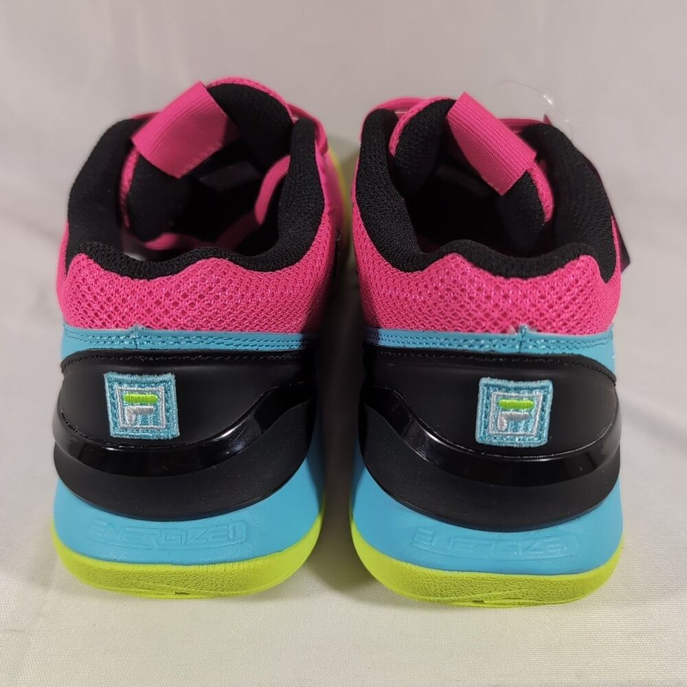 Fila Axilus 3 Women`s Size 5 Mesh Sneaker (5TM01993-693) Pink /Bluefish/ Yellow - Picture 3 of 8